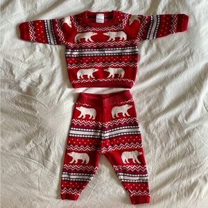Hanna Andersson Red and White Kids Matching Set 6-12 months